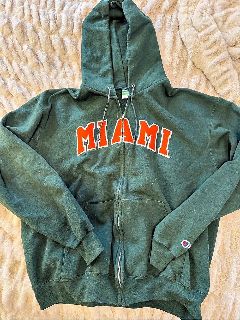 Champion Miami Hurricanes Full-Zip Fleece Hoodie Green
